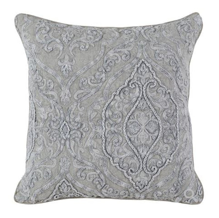 Ivory & Gray Pom Pillow