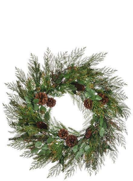 Cedar/Juniper/Eucalyptus Wreath 28"