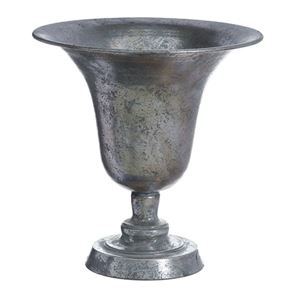 Silver Patina Footed Urn
