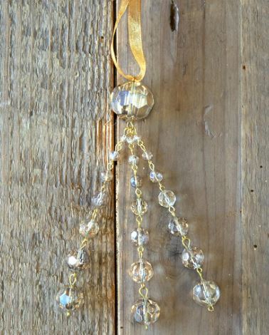 Faceted Crystal Tassel Ornament