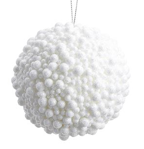White Glitter Bumpy Ball Ornament