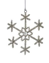 Snowflake Beaded Ornament - 6"