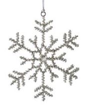 Snowflake Beaded Ornament - 6"
