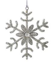Snowflake Beaded Ornament - 6"