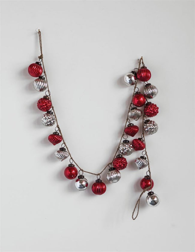 Mercury Glass Ball Garland