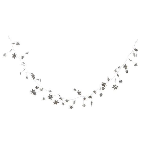 Silver Glitter Snowflake Garland - 72"L