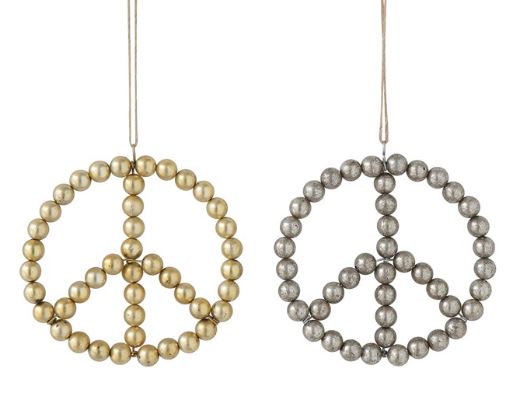 Beaded Peace Sign Ornaments