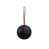 Navy Blue Feather Ball Ornaments