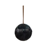 Navy Blue Feather Ball Ornaments
