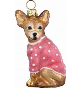Chihuahua in Pink Sweater Ornament